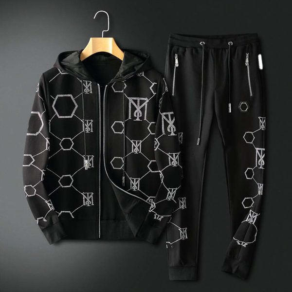 

Hoodie Pants Sets Tracksuit Jogging Sweatsuit Activewear Mens Tracksuits Set Hoodies Joggers Suit Fall Winter Gym Active Wear -XXXL, Gray