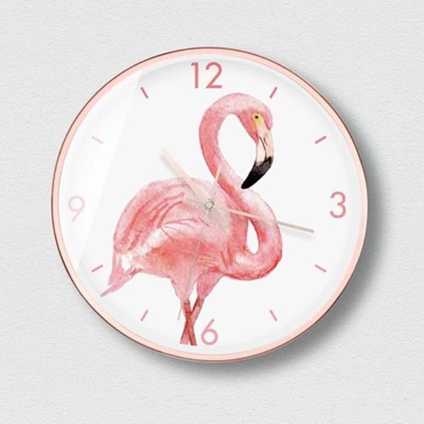 

wall clocks mute creative clock modern design flamingo children digital nordic jam dinding unik living room decoration 40c81