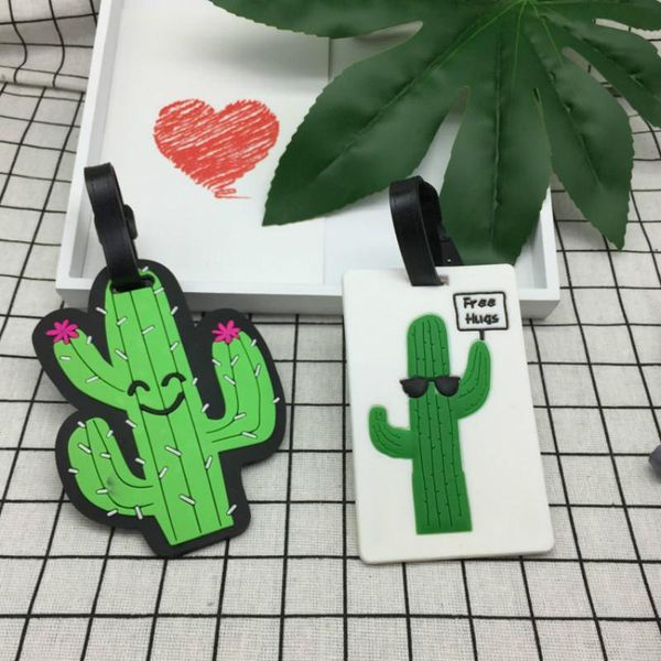 

toiletry kits cute cactus luggage tag travel accessories silica gel suitcase name id address tags