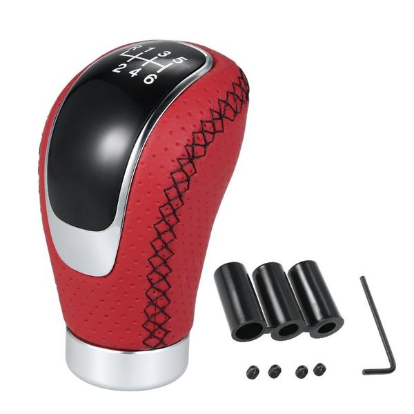

leather 5 speed gear shift knob shifter lever stick replacement accessories