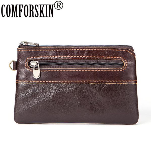 

wallets comforskin arrivals cowhide zipper pocket men wallet vintage coin purse carteira masculina factory price sales, Red;black