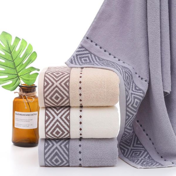 

towel soft diamond jacquard bath embroidered cotton bathroom 100% large 140 cm x 70
