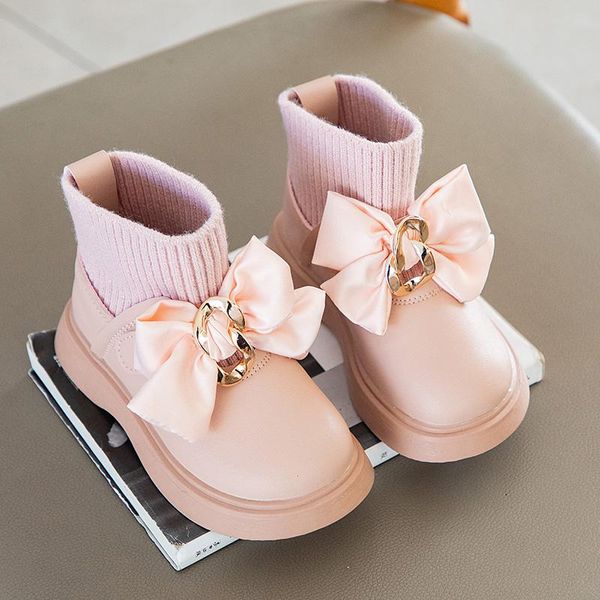 

boots soft velvet short bowknot for girls pink 1-8 years old kids shoes t21n10ls-09, Black;grey
