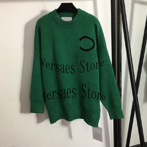 

women's sweaters 2021 luxury design letter printing fashion long sleeve pullover temperament round neck versatile loose knit sweater, White;black