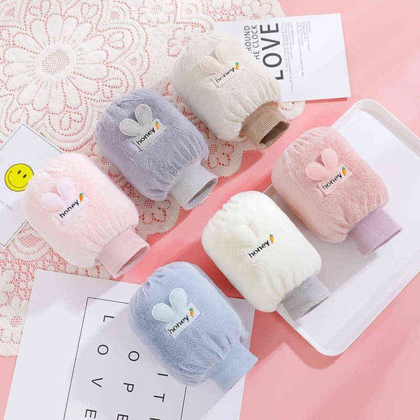 

student winter cartoon rabbit ear threaded cuff warm windproof psh protective sleeve