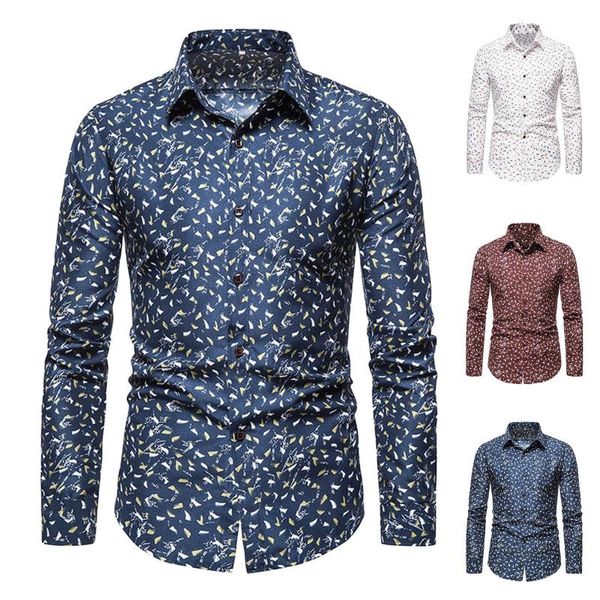 

men's casual shirts loose button long-sleeved printed lapel cardigan shirt, White;black