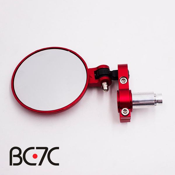 

motorcycle mirrors aluminum universal foldable red handlebar rearview mirror motorbike black round bar end side view
