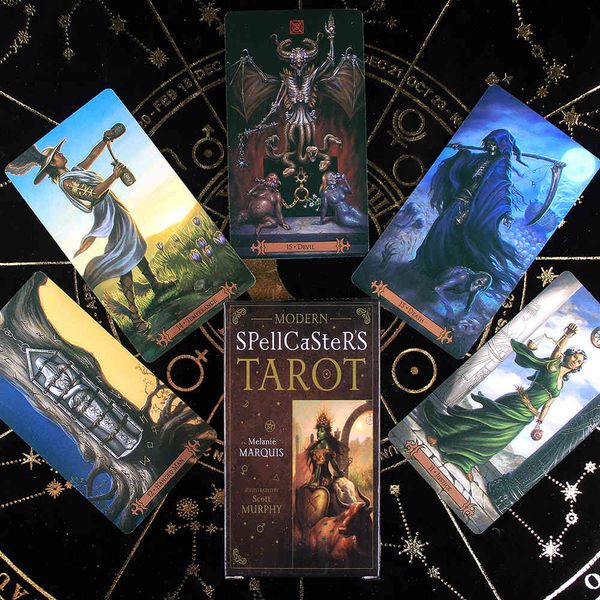 

modern spellcaster's tarot kit deck cards & book set wiccan pagan metaphysical board game divination oracles cards adult