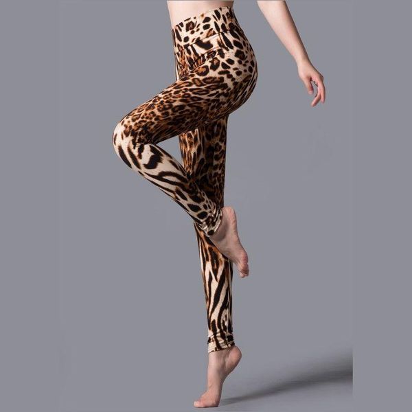 

yoga outfit women's matte print high waist pants leggings large size slim feet nine cent