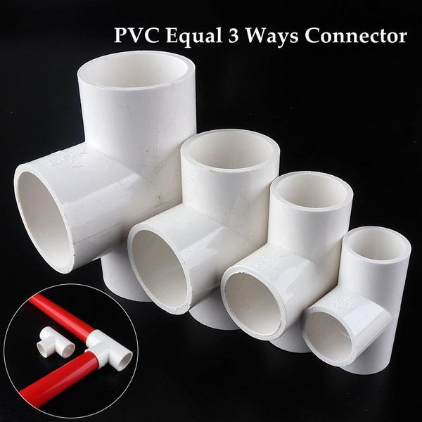 

watering equipments 5~30pcs inner dia 20~50mm pvc pipe equal tee 3 ways connector fittings irrigation system water supply white hard tube co