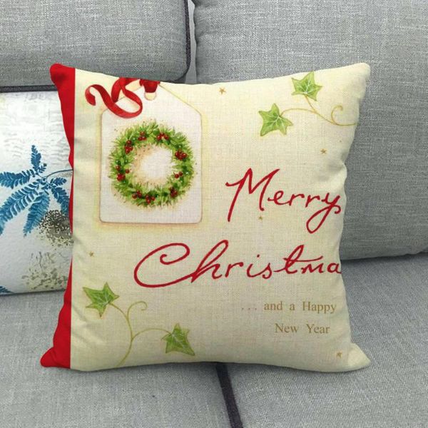 

pillow case christmas tree cotton linen cushion cover pillowcase throw home decor sofa decorative 45*45 cm