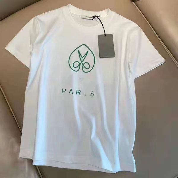 

paris scissors tee pattern cotton short-sleeved loose casual t-shirt for men and women comfortable breathable size s-5xl 1 loix, White;black