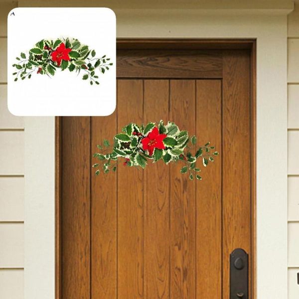

decorative flowers & wreaths vibrant practical greenery swag with poinsettia vivid christmas long lasting for porch
