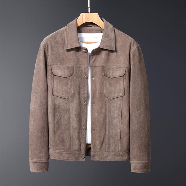 

men's jackets 1859 men suede fleece cargo jacket classical vintage trendy youth streetwear cool daily fashion urban male coat, Black;brown