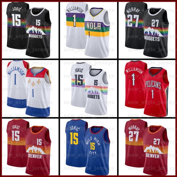 

ncaa duke 1 zion 15 nikola williamson murray jokic 27 jamal r5 denver\rnuggets\rnew orleans\rpelicans\rmen basketball jerseys, Black