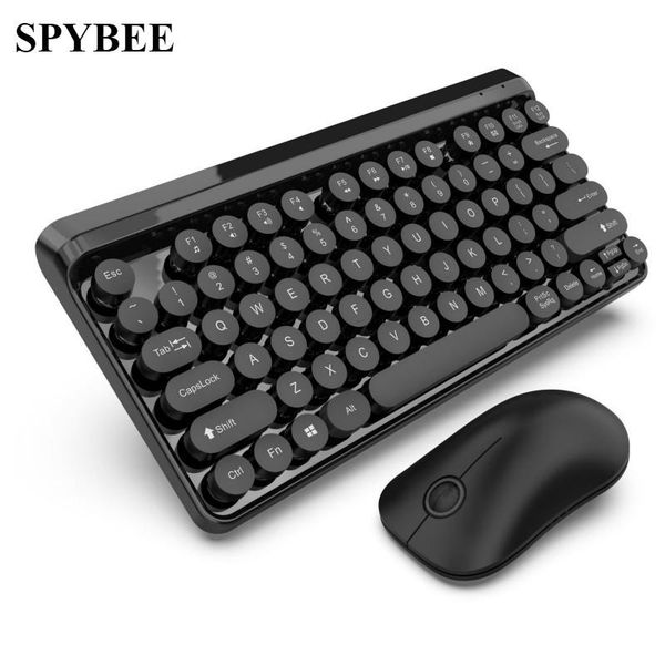

wireless keyboard mouse 2.4 ghz usb set 77 keys rechargeable mechanical combo for lapcomputer home office combos