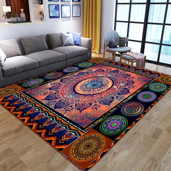 

carpets mandala floral print for living room anti-slip gorgeous pattern play area rug home floor mat bedroom bedside sofa carpet