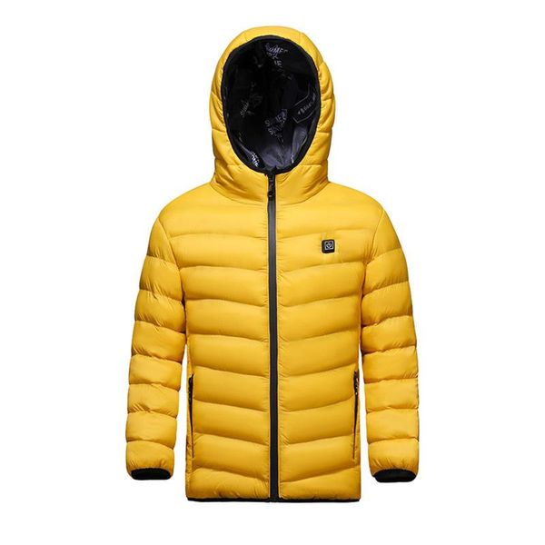 

down coat children's winter jackets smart-heating clothing warming rechargeable heating cotton kids hooded outerwear, Blue;gray