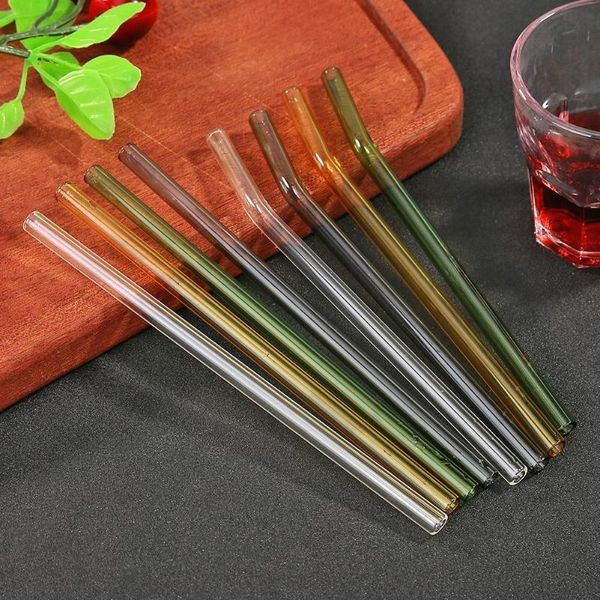 

drinking straws 5pcs/set reusable colorful clear straw set transparent cleaning brush for wedding party