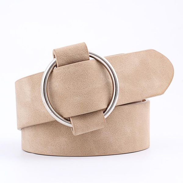 

belts needleless round buckle casual women's belt youth fashion jeans decorative black white pink for women off, Black;brown