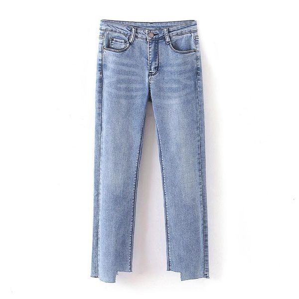 

women's jeans women baggy fashion irregular pants lady skinny full length trousers zipper bottoms pantalones vintage solid cowboy, Blue