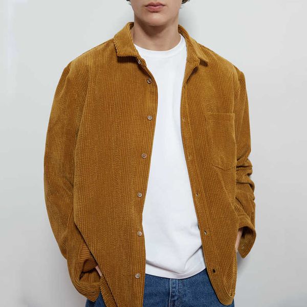 

custom casual corduroy shirt jacket for men, Black