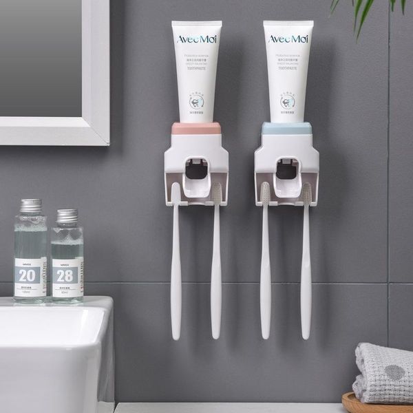 

toothbrush holders creative wall mount automatic toothpaste dispenser waterproof lazy squeezer holder bathroom accessories