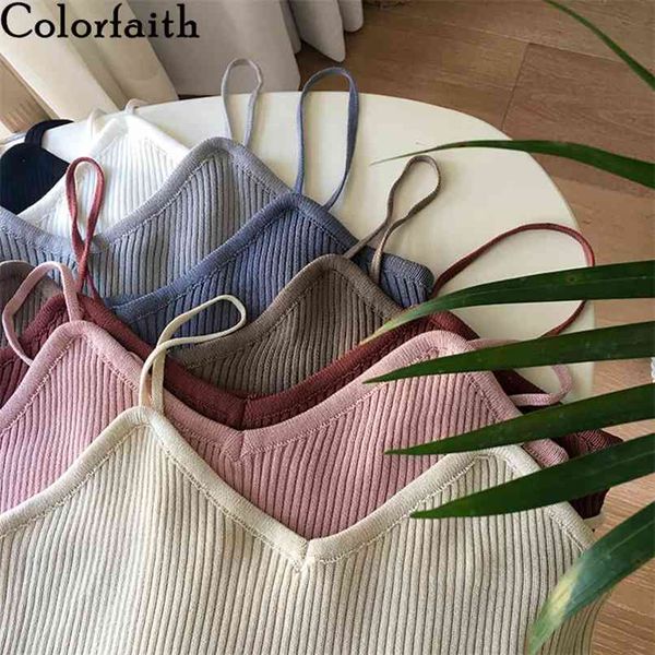

spring summer women knitting solid multi colors tank basic lady bottoming v-neck vest v6103 210427, White