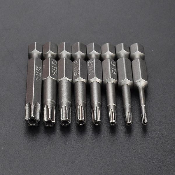 

hand tools 8pcs/set 1/4" 50mm 5-point screwdriver bit t8-t40 5 stars magnetic electric drill set s2 torx screwdrivers power driver tool