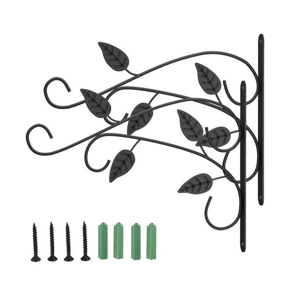 

hooks & rails home garden fashion decoration 2pcs iron wall type plant hook hanging bracket hanger for flower pot