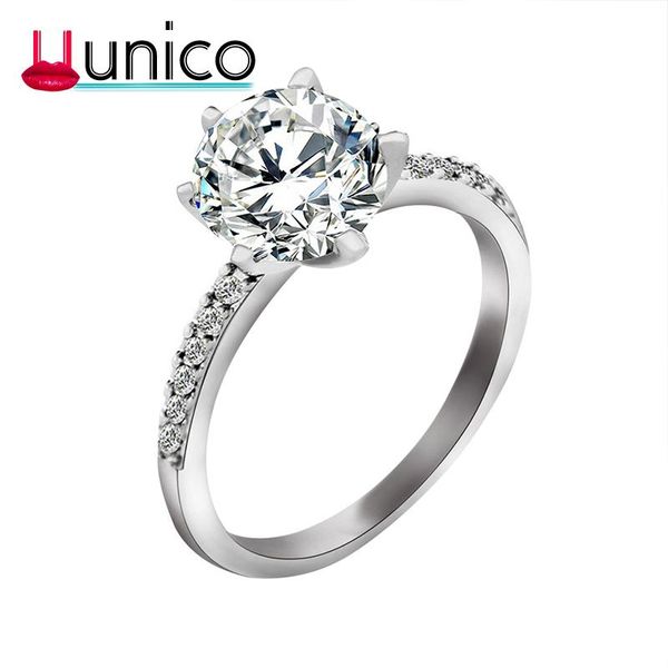 

wedding rings uunico korean version of the jewelry fashion zircon ring creative inlaid accessories u821, Slivery;golden