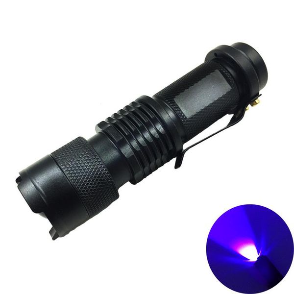 

modes cree led uv 395nm ultra violet lamp professional torch light mini portable cash product detector flashlights torche torches