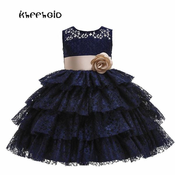 

girl's dresses the lace sequins formal evening wedding gown tutu princess dress flower girls children clothing kids party for girl clot, Red;yellow