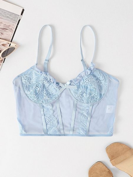

solid crop mesh cami q4ro#, White