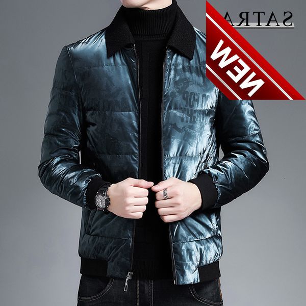 

satra 2021 new arrival men 90% white duck down jackets ,men's winter thick warm parka overcoat, Black