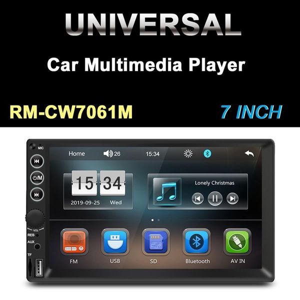 

car audio 7inch double 2din mp5 player fm bluetooth press screen multimedia stereo radio reversing camera