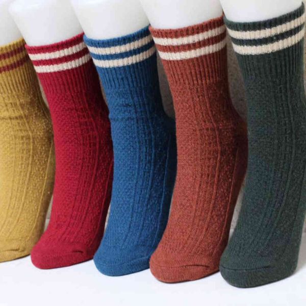 

socks women's autumn and winter rabbit wool socks parallel bars double fashion middle, Black;white