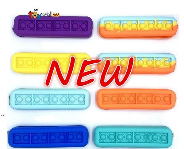 

u stock fidget toys push bubble rainbow pencil bag case fidget party finger toys decompression relief interactive gifts n05