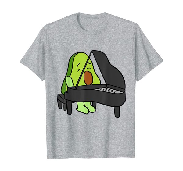 

avocado playing the piano music adorable fun silly t-shirt, White;black