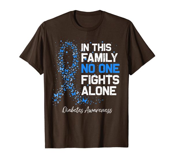 

diabetes awareness: in this family no one fights alone t-shirt, White;black
