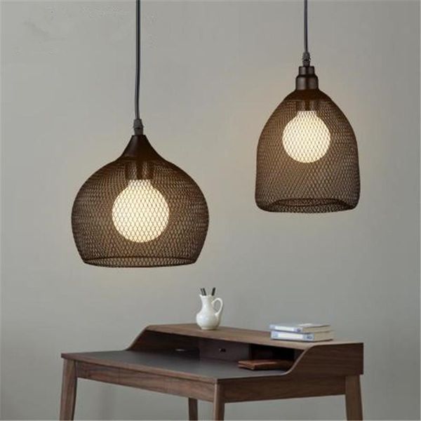 

pendant lamps net lamp single head retro iron dining light loft style industrial cafe / pub