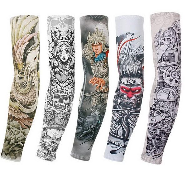 

elbow & knee pads 2pcs sun uv protective arm sleeves for men women cycling fishing tattoo cooling sport cuff summer cover warmers, Black;gray