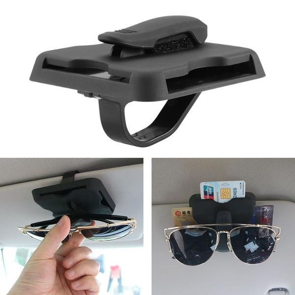 

car organizer allomn sun visor card holder id with glasses clip auto accessories