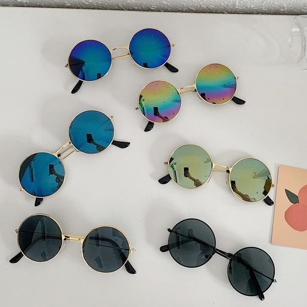 

sunglasses ins hong kong style small round retro hip hop disco male and female personality prince glasses frame, White;black