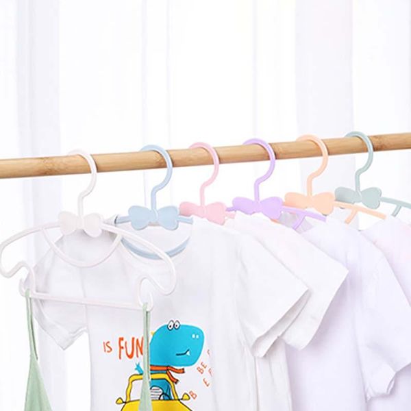 

hangers & racks 1pcs kids clothes portable hook bow-knot design drying rack for children plastic baby