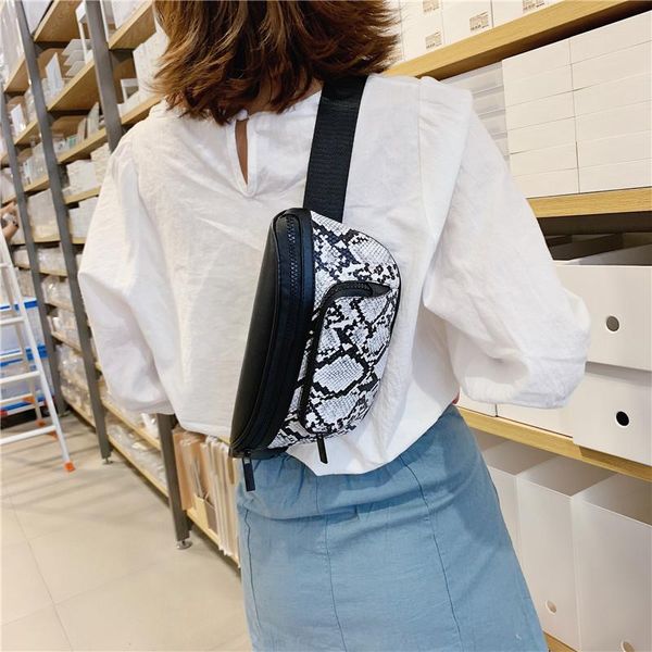 

waist bags 2021 fashion python snake pattern oblique straddle lady backpack