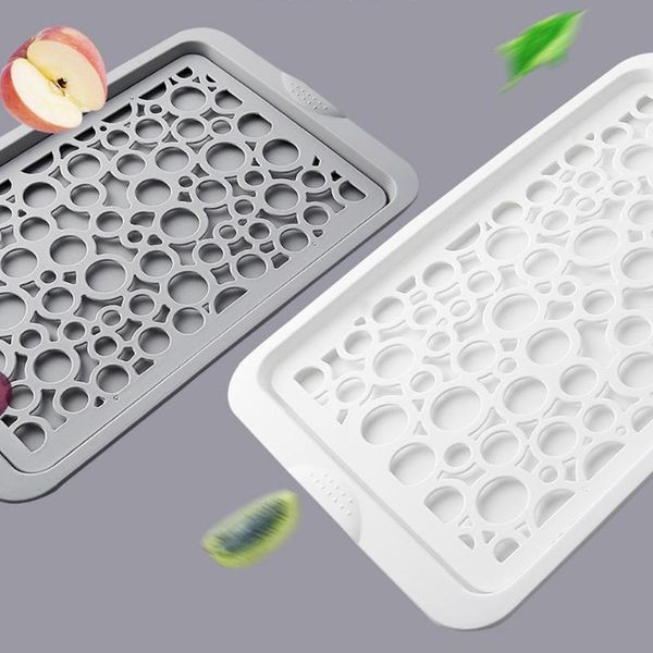 

kitchen storage & organization double plastic drain pan home rectangular water dashing tool living room tea cup tray fruit plate