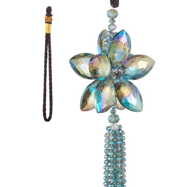 

car rearview mirror hanging artificial crystal flower charm pendants ornaments lucky auto interior decoration decor accessories decorations