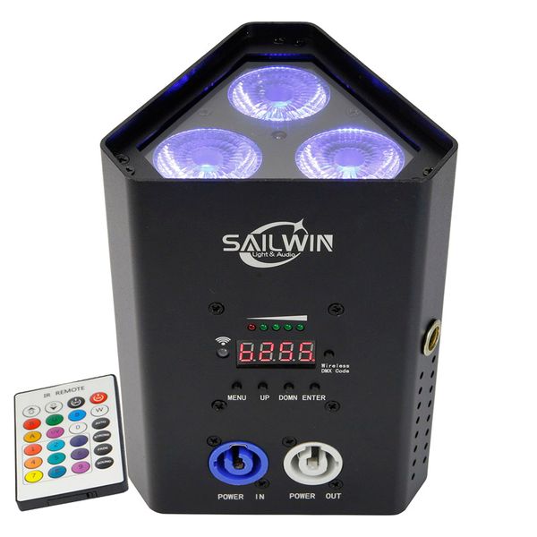 MINI Telefon Steuerung Batterie APP WIFI LED UPLIGHT 3X18W 6in1 RGBAW UV Batterie Betriebene LED Par Licht für Hochzeit Event Party