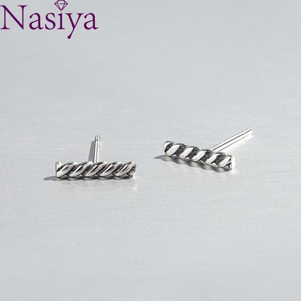 

fashion 925 sterling silver stud earrings sparkling heart flower leaves vintage mini cute for women fine jewelry, Golden;silver